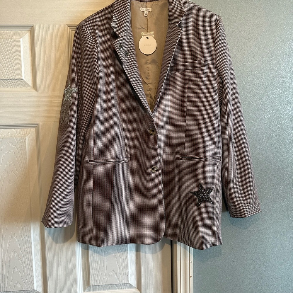 Custom Plaid Blazer w/Star Details